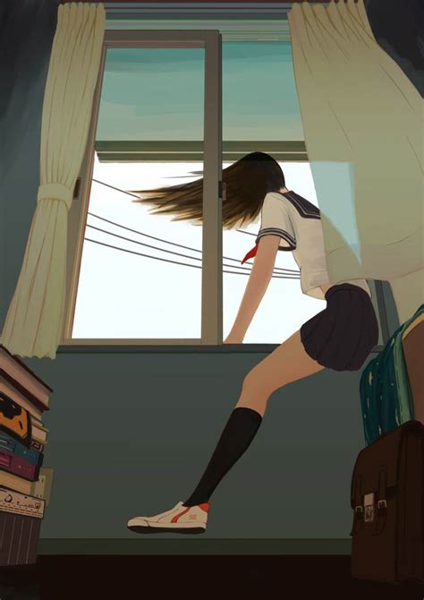 全部放り出して|稗田やゑ的水手服JK短裙少女插画图片 | BoBoPic