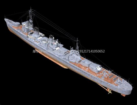 白露号驱逐舰OBJ模型_军舰模型下载-摩尔网CGMOL
