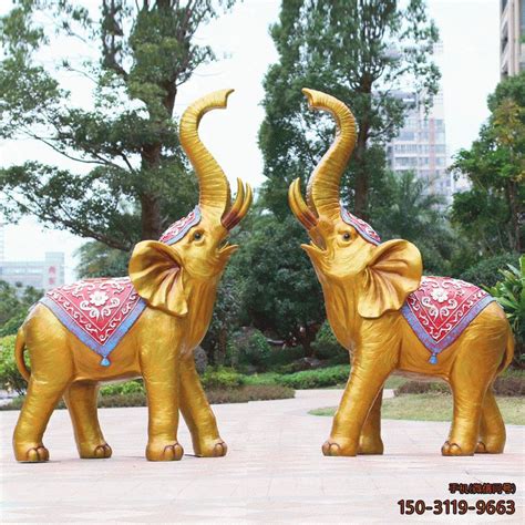 泰式花纹六牙大象_景区公园仿铜彩绘动物雕塑_厂家图片价格-玉海雕塑