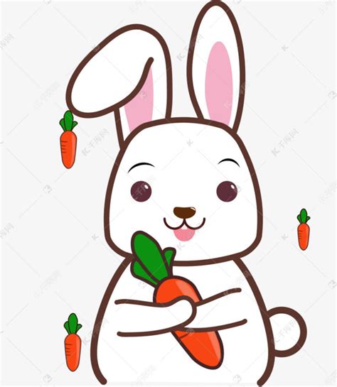 矢量抱萝卜可爱的兔子素材图片免费下载-千库网