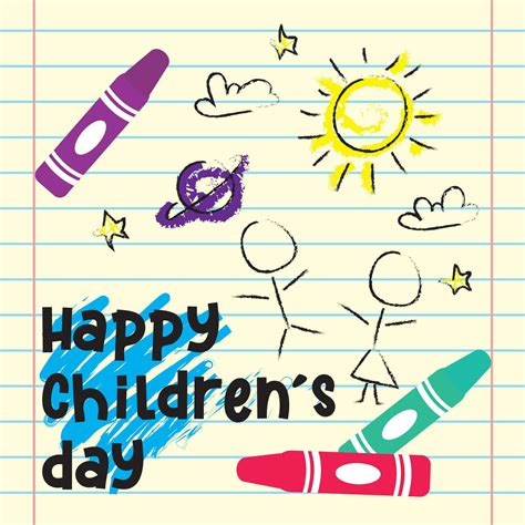 Colored happy children day with sketches Vector illustration 34785648 ...