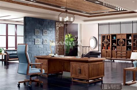织然新中式实木书桌现代中式禅意复古办公桌样板房家具-书桌-2021美间（软装设计采购助手）