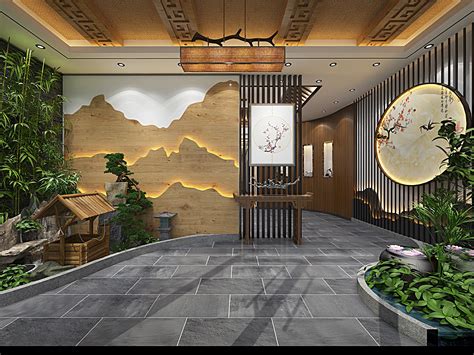 新中式茶室效果图_合肥绚丽效果图有限公司-专业高效的效果图制作公司