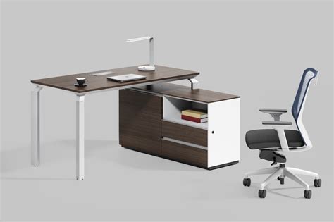 新中式实木大班台主管办公桌现代禅意书桌老板桌总裁桌办公室家具-美间设计