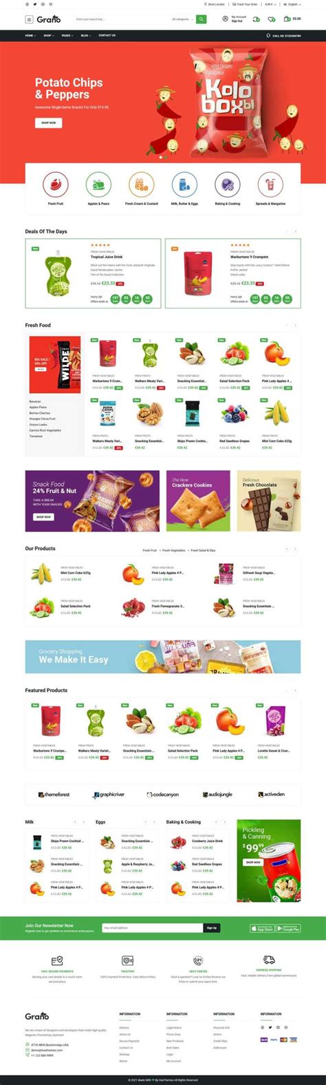 Bootstrap5响应式网上食品超市商城网站模板 - 素材火