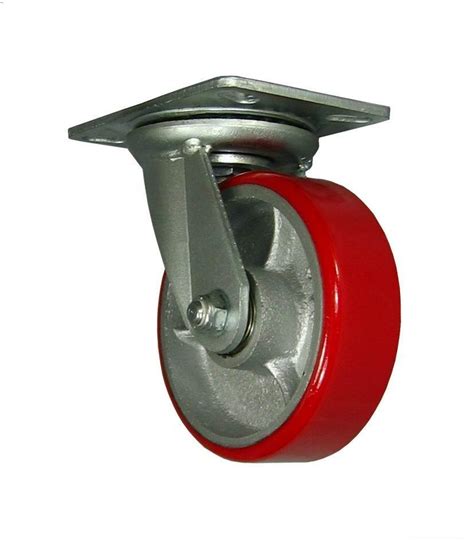 底板式 铁芯橡胶轮 中重型 橡胶脚轮 定向脚轮-青岛大世脚轮