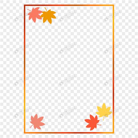 创意手绘渐变秋天边框枫叶装饰对话框元素素材下载-正版素材401522240-摄图网