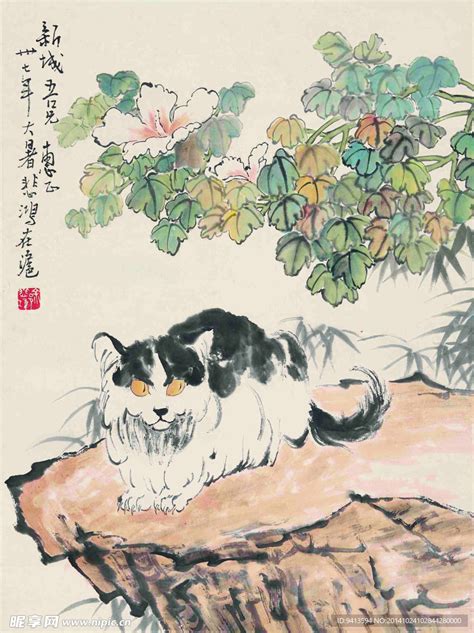 猫石图设计图__绘画书法_文化艺术_设计图库_昵图网nipic.com