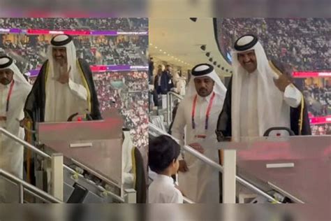 卡塔尔国王不用自己走路！从看台直达贵宾层搭“敞篷电梯”
