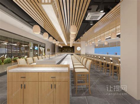 新中式饭店餐馆就餐区3d模型下载_模型ID:71232-让提网