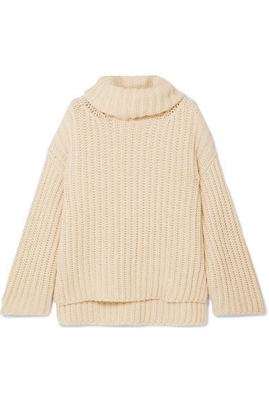 ARJÉ Oversized Wool Silk And Cashmere Blend Turtleneck Sweater, $478 ...