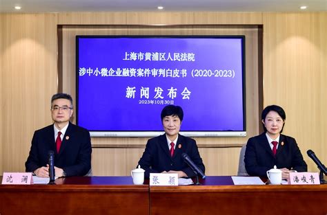 上海市高级人民法院网--黄浦区人民法院发布《涉中小微企业融资案件审判白皮书（2020－2023）》