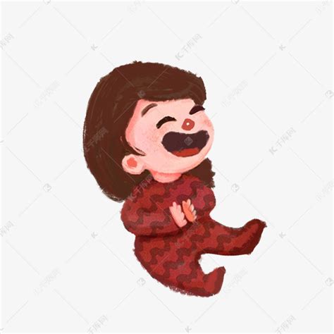 捧腹大笑的婴儿baby免抠插画PNG素材图片免费下载-千库网