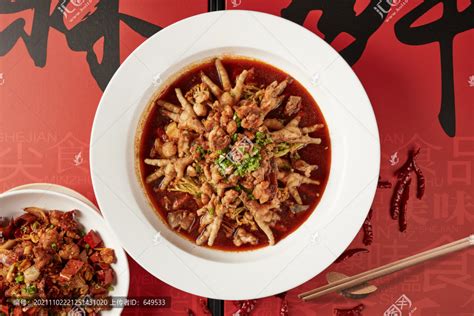 鸡爪牛蛙煲,中国菜系,食品餐饮,摄影素材,汇图网www.huitu.com