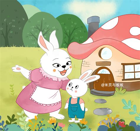 兔子与大灰狼|插画|儿童插画|硕果果的树 - 原创作品 - 站酷 (ZCOOL)