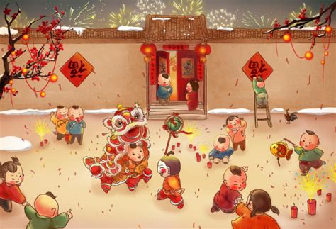 春节舞狮插画插画图片下载-正版图片400081709-摄图网