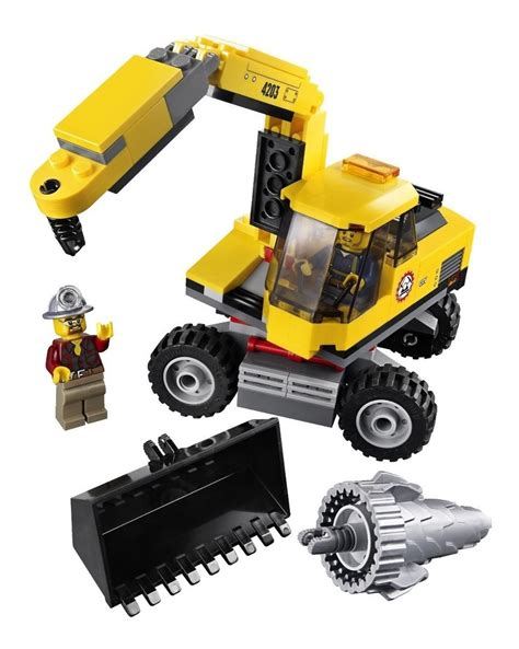 1x Lego Set Bagger Transport Fahrzeug Baustelle 4203 unvollständig