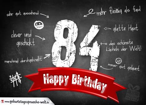 84. Geburtstag Retro Geburtstagskarte - Geburtstagssprüche-Welt