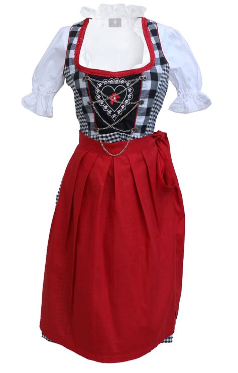 Traditional German Dirndl Black Red - Lederhosen Store