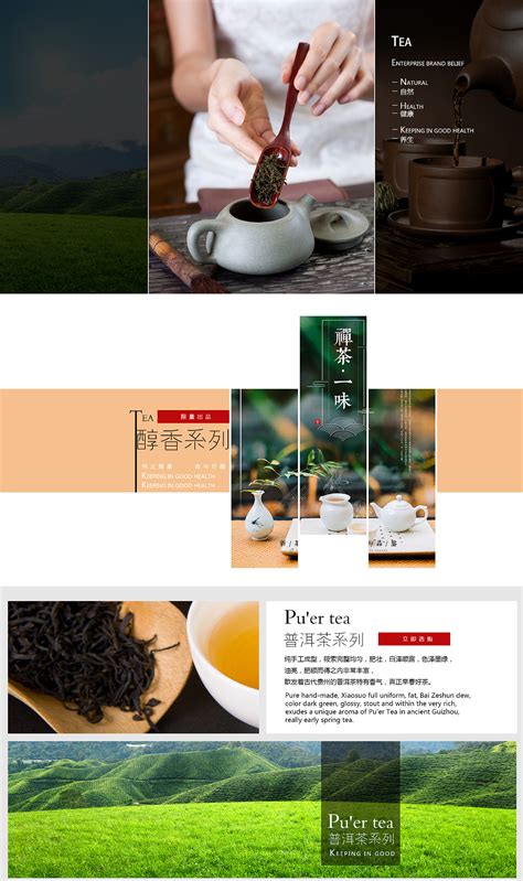 UI设计绿色清新茶饮茶包茶叶web网站首页模板素材-正版图片401761758-摄图网