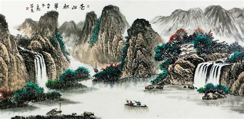 赞美山水画的句子,怎么一幅山水画,一山一水一风景的诗句_大山谷图库