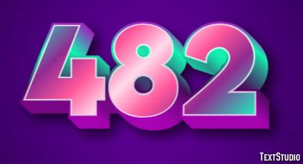 482 Text Effect and Logo Design Number