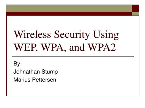 PPT - Wireless LAN Security II: WEP Attacks, WPA and WPA2 PowerPoint ...