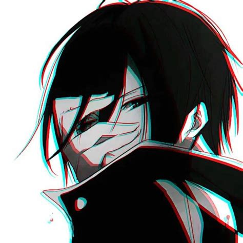 黑白的动漫男生头像图片