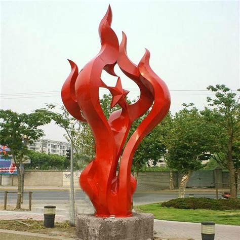 不锈钢广场抽象火焰雕塑 -宏通雕塑