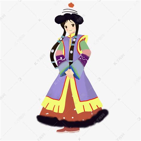 蒙古风手绘头像图片女生