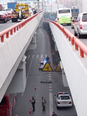 肇事司机下车后翻越高架坠亡（图）_新闻中心_新浪网
