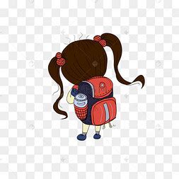 甜美女生头像背红书包