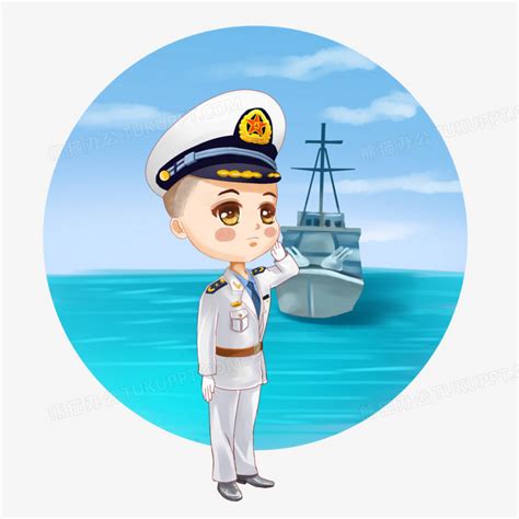 白色可爱卡通海军头像素材图片免费下载-千库网