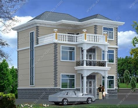 三层半实用小型自建房别墅设计图9x11米_农村房屋3层设计 - 轩鼎房屋图纸