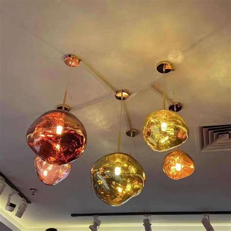 后现代熔岩吊灯创意简约餐厅咖啡厅吧台客厅灯异形不规则玻璃 ...