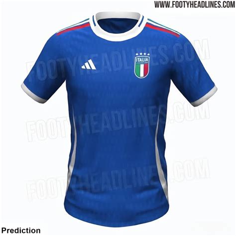 意大利2024年主场球衣预测图，亮点是肩膀上的三...