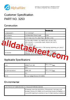 3253 Datasheet(PDF) - Alpha Wire