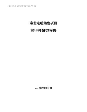 淮北电缆销售项目可行性研究报告范文