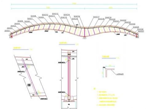 桥长120m钢桁架结构海鸥形拱桥设计施工图纸构造图 - dwg下载 - 知石网