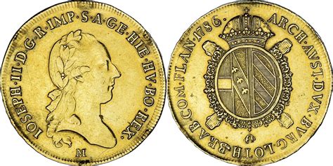ITALIAN STATES Sovrano 1786 M Coin, Duchy of Milan, Joseph II, Milan ...