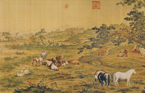 郎世宁百骏图图片