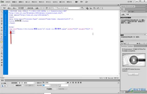 DW软件怎么插入图片代码-Adobe Dreamweaver中插入图片代码的方法教程 - 极光下载站