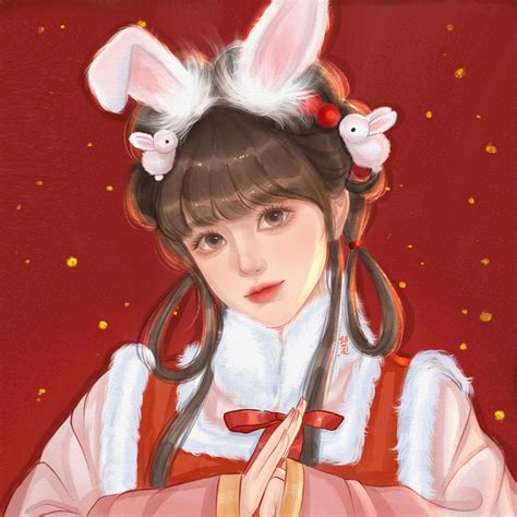 跨年头像甜美女生动漫