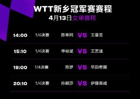 WTT新加坡大满贯乒乓球比赛赛程直播时间2023 国乒比赛对阵表图（3月14日）_深圳之窗