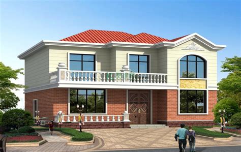 QH3077现代网红新款二层半三层带阳台独栋农村自建经济小型别墅设计图 - 青禾乡墅科技