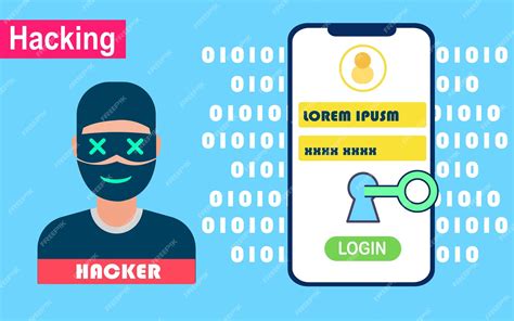 Premium Vector | Hacker hacking the login password showing unauthorized ...