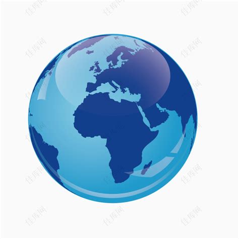 蓝色地球png元素素材图片下载-万素网