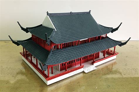厂方直销 古建筑嘉兴南湖“烟雨楼”塑料拼装模型益智DIY比赛套-阿里巴巴