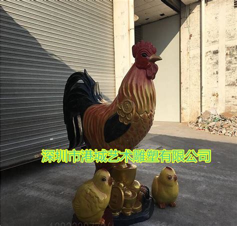 十二生肖装饰招财玻璃钢大公鸡母鸡小鸡卡通鸡雕塑摆件_港城雕塑-站酷ZCOOL