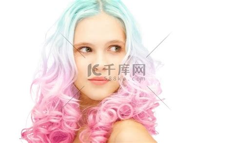 粉蓝头发头像非主流